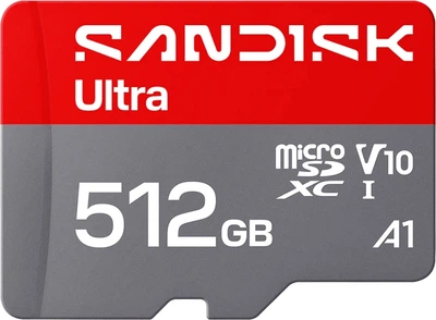 Карта памяти SanDisk Ultra microSDXC 512GB Class 10 UHS-I V10 A1 + SD-адаптер (SDSQUJQ-512G-GZ6MA)