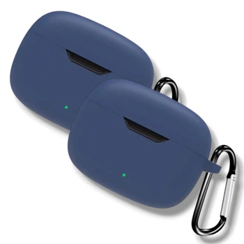 Чехол-накладка 2шт CDK для JBL Wave Beam 2 | Silicone Candy Friendly с карабином (016052) (dark blue)