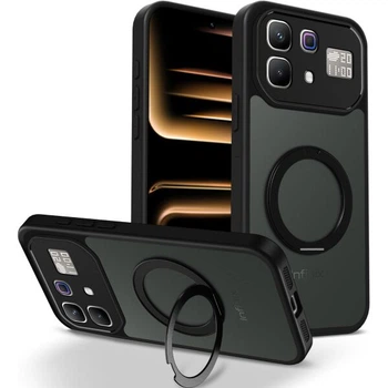 Защитный чехол Deexe Matte Skin Kickstand with MagSafe для Infinix Note 60 Pro / Note 60 - Black