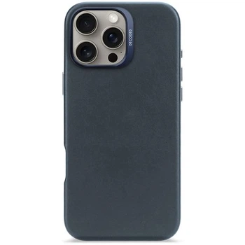 Кожаный чехол Decoded Leather Case Navy Blue для iPhone 16 Pro