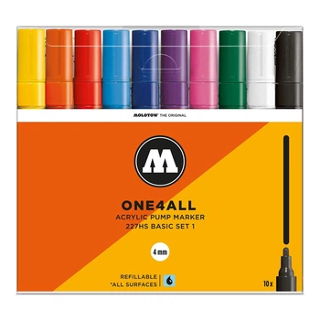 Набор Акриловых Маркеров Molotow ONE4ALL 227HS 10set Basic 1 (10 шт)