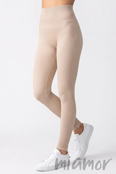 Леггинсы бесшовные в рубчик с пуш-ап эффектом GIULIA Leggings RIB Push Up Naturale S/M Бежевые