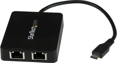 Мережевий адаптер Startech USB-C to Dual Gigabit Ethernet Adapter with USB 3.0 (US1GC301AU2R)