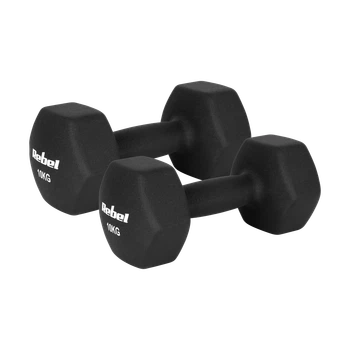 Гантели HEX REBEL ACTIVE неопреновые 2x10 кг черные
