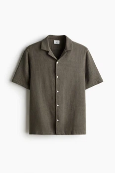 Рубашка из хлопка H&M 1257433003c68 S хаки (100015226)