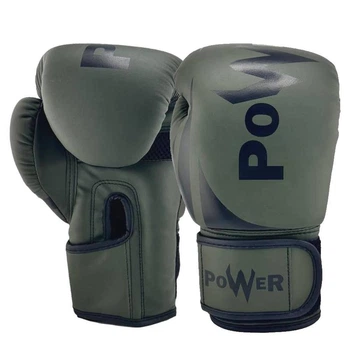 Перчатки боксерские Power 12oz GB-019-12-BKHAKI