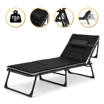 Раскладная кровать с Mesh-матрасом LEOBRO Black LB-FB-A2-BLK с подушкой для дома