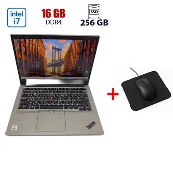 Ноутбук Б-класс Lenovo ThinkPad E14 / 14" (1920x1080) IPS / Intel Core i7-10510U (4 (8) ядер по 1.8 - 4.9 GHz) / 16 GB DDR4 / 256 GB SSD M.2 NVMe / Intel UHD Graphics / WebCam б/у + Подарок Мышка и коврик