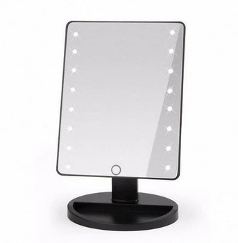Косметичне дзеркало для макіяжу з LED-підсвіткою Large LED Mirror 16 LED працює від спідниць або від батарейок Чорний