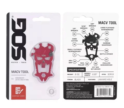 Мультитул-брелок EDC SOG MacV Too кишеньковий помічник червоний