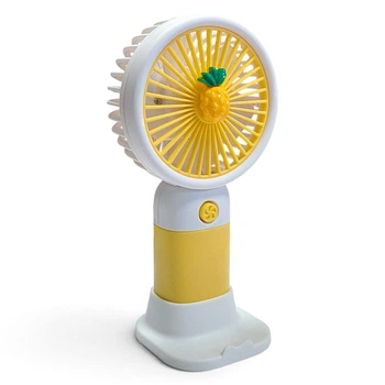 Вентилятор MINI FAN #104 Yellow Pineapple с подставкой для телефона желтый