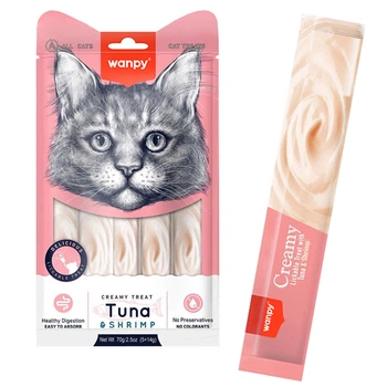 Жидкое лакомство для котов Wanpy Creamy Lickable Treats Tuna & Shrimp тунец с креветкой (RA-50)