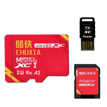 Карта памяти Chuxia TR3 microSDXC 128GB Class 10 UHS-I U3 V30 A2 + картридер