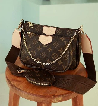 Жіноча сумка Louis Vuitton 3 в 1 трансформер, кросбоді з ремінцем через плече