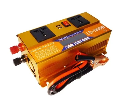 Преобразователь Инвертор 1000W 12V/24V + LCD, золотой