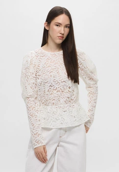 Блуза жіноча H&M 060926021 L Молочний (6666000357878)