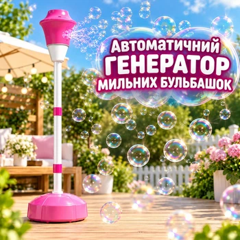 Машина для мильних бульбашок автоматична генератор бульбашок для дітей вуличний ліхтар з підсвічуванням регульована висота