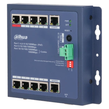 Коммутатор 9 портов управляемый Dahua DH-CHS4110-8ET-90-F PoE