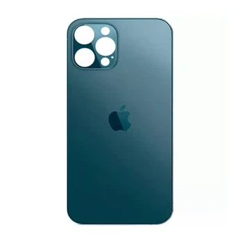 Задня кришка (скло) iPhone 12 Pro Max pacific Синій (Big hole)