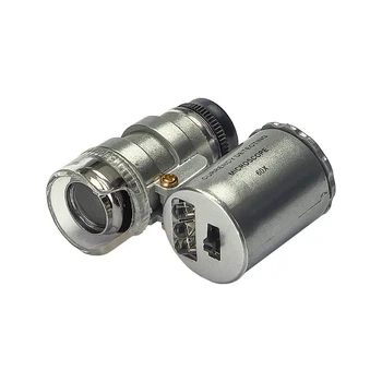 Мікроскоп кишеньковий PRC N0.9882, в чохлі, з LED та UV підсвічуванням, кратність збільшення 60X