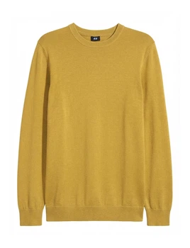 Джемпер тонкої в'язки для чоловіка H&M Slim fit 0564358-7 L жовтий