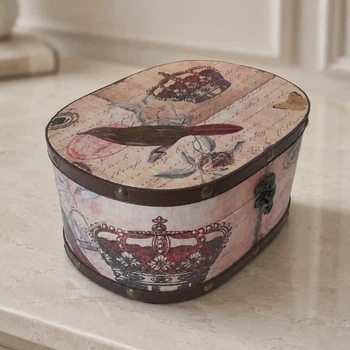 Овальная шкатулка для косметики 23×17×11 см Гранд Презент 31302-073-велика