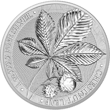 Колекційна срібна монета “Chestnut Leaf - Лист Каштану” 31,1 г 2021 рік