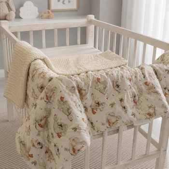 Плед детский MirSon №032 Silky Waffle 22-1419 Sleepy ducklings 60х80 см (2200013893196)