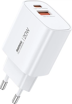 Сетевое зарядное устройство Remax 20W 1xUSB-A+1xUSB-C EU White (RP-U187)