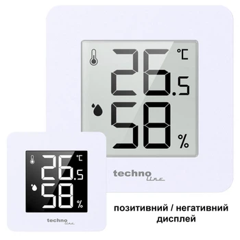 Термогигрометр пластик 56х56х20 мм Белый