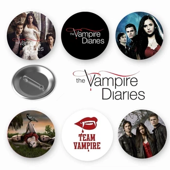 Набор закатный значков The Vampire Diaries Дневники вампира 6 шт (ЗН10375)
