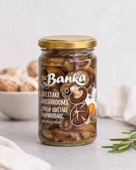 Шиитаке закусочные маринованные The Banka 314 мл (300г)