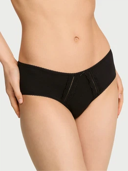 Трусики хипстеры женские хлопковые Victoria's Secret 253354140 M Черные (1162118592)