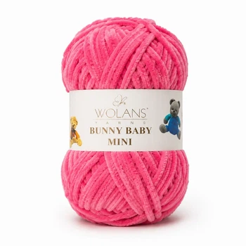 Пряжа Wolans Bunny Baby Mini плюшева пудрова пудирова рожова 20 г 24 м (W220-51/20)