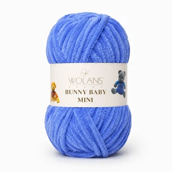 Пряжа Wolans Bunny Baby Mini плюшева волошкова синя 20 г 24 м (W220-35/20)