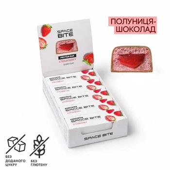 Блок батончиков Spacefood Space Bite Protein Bar Strawberry-Chocolate, 10*45 грамм