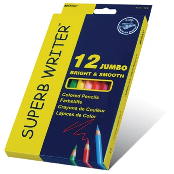 Олівці 12 кольорів шестигранні Jumbo з чинкою Superb Writer Marco, 4400-12CB