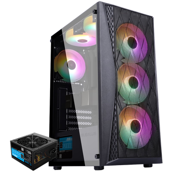 Блок живлення BUBALUS Chui Feng M+ потужний 650 Вт ATX з боковим прозорим корпусом для ігрового настільного комп'ютера (підтримує режими водяного охолодження 4060/240/8 режимів вентилятора/USB 3.0)