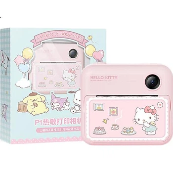Фотоаппарат мгновенной цветной печати SANRIO Hello Kitty, 2,4-дюймовый HD-объектив с двумя линзами, подарок на день рождения.