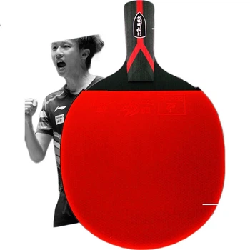 Ракетка для настольного тенниса DOUBLE FISH Black Warrior 5-Star Professional Competition Racket, рукоятка для хвата "шейкхэнд", подходит для начинающих.