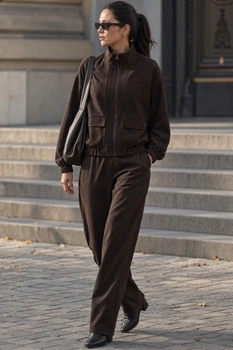 Бомбер жіночий костюмний прямого крою з коміром-стійкою Seventeen PreFall 26 шоколадний S-M 2450.6832