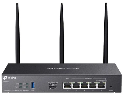 Мультисервисный маршрутизатор TP-LINK ER706W AX3000 4xGE LAN/WAN, 1xGE WAN, 1xSFP, 1xUSB3.0
