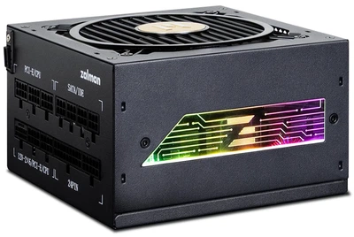 Блок питания Zalman Teramax 2 View (1200W) 99%, 80+ Gold, 120мм, 1xMB 24pin(18+10), 2xCPU(4+4 pin), 3xMolex, 12xSATA, 4xPCIe 8pin(6+2), 1xPCIe GEN5 16pin, 1x +5V ARGB кабель, полностью модуль