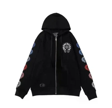 Женское худи с логотипом Chrome Hearts Black Multicolor Horseshoe Logo Размер M Черный