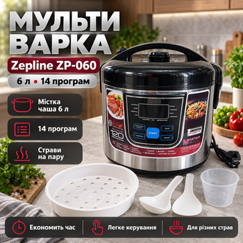 Мультиварка-пароварка с LED-экраном «Мультиповар» для домашнего использования, скороварка