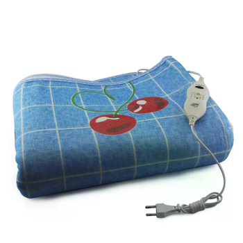 Электропростынь Electric Blanket 150×170 см с 2 режимами нагрева и терморегулятором, клетка с вишнями
