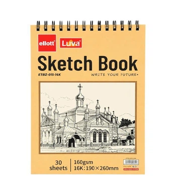 Альбом для ескізів Скетчбук А5 30 аркушів, 160 г/м² Sketch Book верхня спіраль