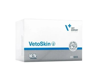 Харчова добавка для котів та собак VetExpert VetoSkin (з дерматологічними порушеннями) - 60 капсул