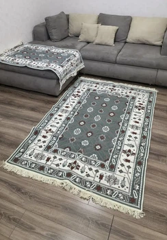Килим двосторонній бавовняний 120x180 см Бордово-зелений