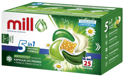 Kapsułki do prania Mill Pro z perełkami zmiękczającymi 25 szt (5902643007031)